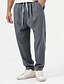 preiswerte Herren Basic Hemden Sets-Herren 2 Stück Hemden-Set Passende Sets Lässiges Hemd Glatt Täglich Ausgehen Schwarz Hell Gray Armeegrün Dunkelgray Langarm ohne Kragen Frühling Sommer Bekleidung Elastischer Bund