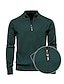 cheap Tops-Men&#039;s Cardigan Sweater Navy Blue Dark Green khaki Long Sleeve Top Golf Attire Clothes Outfits Wear Apparel