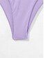 tanie Zestawy bikini-Damskie Stroje kąpielowe Bikini 2 szt Bezczelny Kostium kąpielowy Odkryte plecy Szczupła Urlop Stroje plażowe Jednokolorowe Bez rękawów Kostiumy kąpielowe