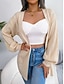 economico Cardigan Aperto-Per donna Felpa Cardigan Informale Morbido Colore puro Cavi Apertura anteriore Tasche Lavorato a maglia Manica lunga Maglie lunghe Maglia Esterno Giornaliero Fine settimana Blu Albicocca Autunno