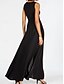 voordelige Werkjurken-Dames Casual jurk Maxi-jurk Lapwerk Elegant Strakke ronde hals Zwart Rode roos Kleur