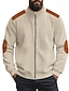 preiswerte Herrenjacken &amp; Herrenmäntel-Herren Leichte Jacke Sommerjacke Cordjacke übergangsjacke Urlaub Täglich Verschleißfest Tasche Frühling &amp; Herbst Farbblock Mode Klassisch Stehkragen Regulär Schwarz Weiß Marineblau Aprikose Kaffee