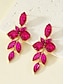 abordables Pendiente de mujer-Pendientes colgantes de cristal verde para mujer, elegante diseño de hojas, joyas llamativas y livianas para bodas, fiestas y ocasiones formales.