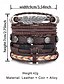economico Gioielli da uomo-bracciale vintage da uomo in pelle multistrato con ciondoli a forma di piuma e stella, cinturini regolabili per abbigliamento casual, accessori in stile boho per feste e regali