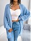economico Cardigan Aperto-Per donna Felpa Cardigan Informale Morbido Colore puro Cavi Apertura anteriore Tasche Lavorato a maglia Manica lunga Maglie lunghe Maglia Esterno Giornaliero Fine settimana Blu Albicocca Autunno