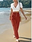 baratos Calça-Mulheres Calças Esportivas chinês Moda Roupa de rua Comprimento total Cintura Alta Tecido Bolsos Cintura elástica Confortável Macio Micro-Elástica Ao ar livre Rua Ferrugem Preto Verde Primavera Outono