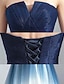 ieftine Rochii lungi / Găleți-Rochii de Promenadă A-Line Ombre Rochie de Seară Plisată Formală Masquerade Lungime la Podea Fără Mâneci Fără Umeri Tulle cu