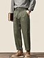 abordables Pantalons élite pour hommes-Homme Pantalon Jogger Pantalon carotte fuselé Avec Poches Couleur Unie Longueur complète Extérieur Vacances Soirée Vacances ancien KakiA Noir Micro-Élastique