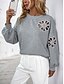 economico Felpe e Sweatshirt Texturizzati-felpa da donna casual semplice strada abbigliamento quotidiano girocollo patchwork manica lunga grigio autunno inverno