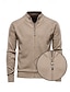 cheap Tops-Men&#039;s Cardigan Sweater Navy Blue Dark Green khaki Long Sleeve Top Golf Attire Clothes Outfits Wear Apparel