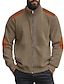 preiswerte Herrenjacken &amp; Herrenmäntel-Herren Leichte Jacke Sommerjacke Cordjacke übergangsjacke Urlaub Täglich Verschleißfest Tasche Frühling &amp; Herbst Farbblock Mode Klassisch Stehkragen Regulär Schwarz Weiß Marineblau Aprikose Kaffee