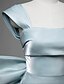 cheap BLUE-Mermaid / Trumpet Wedding Guest Dresses Elegant Dress Wedding Wedding Guest Court Train Sleeveless Scoop Neck Taffeta with Bow(s)