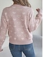 preiswerte Grafische Muster und Details-Damen Pullover Brautkleider schlicht Weich Herz Gerippt V Ausschnitt Strick Langarm Normale Oberteile Stricken Outdoor Täglich Wochenende Rosa Rote Herbst Winter