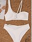 halpa Bikinisetit-Naisten Uima-asut Bikinit 2 kpl Pikkutuhmat Uimapuku Avoin selkä Katkaistu Ohut Loma Ranta-asut Yhtenäinen väri Riipuskaula Hihaton Uimapuvut