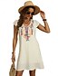 baratos Vestidos Estilo Boho-Dia dos Namorados Mulheres Normal Minivestido Vestidos Boho Chic Vestido A Line Vestido Boho Boêmia à moda Clássico Concha Ombro frio Férias Festa Diário Forma Assenta Geométrica Tecido Sem Manga