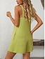 cheap Rompers-Women's Normal Romper Active Solid Color Sleeveless V Neck Pocket Vacation Daily Regular Fit Black Green Summer
