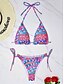 voordelige Bikinisets-Dames Zwemkleding Bikini 2 stuks Brutaal Zwempak Blote rug Slank Vakantie Strand Kleding Geometrisch Halternek Mouwloos Badpakken