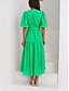 cheap Work Dresses-Women&#039;s Maxi Dress Casual Dress Swing Dress Basic Casual Vacation Daily Regular Fit Plain Short Sleeve V Neck Black Green Apricot Light Blue Summer