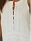 preiswerte Kleider-Damen Minikleid Leinen-inspirierte Kleider Freizeitkleid Schwingkleid Trägerkleid Basic Lässig Urlaub Täglich Normale Passform Einfach Ärmellos Rundhalsausschnitt Weiß Sommer