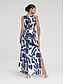 abordables robe décontractée imprimée-Femme Robe casual Robe ample Noir Blanche Sans Manches Botanique Floral Imprimer Ample Printemps été Tour Casual Quotidien Décontractées Vacances S M L