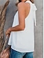 baratos Camisolas &amp; Baby Dolls de mulher-Camisola feminina regata cor sólida estilosa casual sem mangas decote halter tops regulares diários branca rosa fúcsia verão