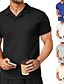 preiswerte Klassisches Poloshirt für Herren-Herren Golfhemd Poloshirt aus Waffelstrick Geschäft Aktiv Kubanisches Halsband Kurzarm Modisch Modern Feste Farbe Knopf Sommer Frühling Regular Fit Schwarz Weiß Blau Khaki Grau Golfhemd