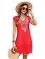 baratos Vestidos Estilo Boho-Dia dos Namorados Mulheres Normal Minivestido Vestidos Boho Chic Vestido A Line Vestido Boho Boêmia à moda Clássico Concha Ombro frio Férias Festa Diário Forma Assenta Geométrica Tecido Sem Manga