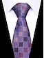 economico Cravatte e papillon da uomo-set da uomo con cravatta e fazzoletto da taschino in seta a quadri viola – elegante e raffinato, perfetto per matrimoni, occasioni aziendali e formali
