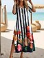 economico Abiti a Strisce e Geometrici-Abito maxi da donna abito casual abito t-shirt abito tee abito da sole bohemia appuntamento vestibilità regolare geometrico maniche corte collo a giro nero bianco rosa viola estate