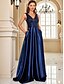 abordables Robes de demoiselle d&#039;honneur-Robe de Demoiselle d&#039;Honneur A-Line Col Carré Sans Manches Élégante Longueur de Sol Nylon avec Fente Avant