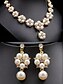 abordables Collier pour femme-ensemble de bijoux pour femmes en fausses perles et strass – collier et boucles d&#039;oreilles élégants pour mariages, fêtes et occasions spéciales