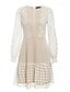 economico Abiti in pizzo bianco-Per donna Mini abito Abito di pizzo Abito casual Abito linea A Abito estivo Moda Informale Da mare Giornaliero Appuntamento Standard Liscio Manica lunga Girocollo Bianco Estate