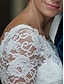 voordelige Kleine Witte Jurken-Betrokkenheid Kleine Afstuderen Witte Jurken Bruidsjurken Sheath  Kolom Off Shoulder Lange Mouwen Korte  Mini Satijnen Bruidsjurken Met Effen Kleur