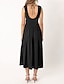 preiswerte Abschlusskleider-Damen Midikleid Abschlusskleid Freizeitkleid A Linie Kleid Sommerkleid Stilvoll Lässig Urlaub Täglich Date Normale Passform Einfach Ärmellos Rundausschnitt Schwarz Weiß Hellgrün Rosa Sommer
