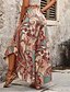 preiswerte weites Bein und hohe Taille-Damen Breites Bein Hosen Hose Leicht Brautkleider schlicht In voller Länge Mittlere Hüfthöhe Blumen Graphic Print Atmungsaktivität Komfortabel Unelastisch Heim Casual Braun Sommer Frühling Regular Fit