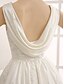 baratos Vestidos Brancos Curtos-Vestidos Brancos de Formatura para Noivado Vestidos de Casamento Estilo A-Line Decote Barco Sem Mangas Comprimento de Chá em Cetim com Pregas Apliques