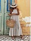 billige Ferie kjoler-dame strandkjole strandkjole lang kjole maxi kjole patchwork print elegant tropisk stripe spaghetti stropp ermeløs løs passform utendørs ferie ask 2023 sommer vår s m l xl