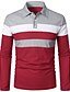 preiswerte Klassisches Poloshirt für Herren-Herren Farbblock Rugby-Poloshirts Langarm Polo-Shirts Revers 3D-Druck Modern Bequem Arbeit Lässig Sport Ferien Patchwork Knöpfe Frühling &amp; Herbst Gelb Rote Marineblau