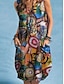 ieftine Rochii Boho-Pentru femei Rochie Lunga Rochie Maxi Rochie casual Rochie Boho cu maneca lunga Rochie Boho Stilat De Bază Casual Vacanță Zilnic Dată Potrivire Largă Grafic Fără manșon Stil Nautic Trifoi Var