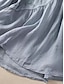 preiswerte Hemden-Damen Hemd Bluse Baumwoll-Leinen-Hemden Einfarbig Basic Lässig Dreiviertelarm Rundhalsausschnitt Normale Oberteile Täglich Bestickt Weiß Rosa Blau Khaki Sommer Frühling