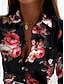 voordelige Dames grafische tops-Dames Overhemd Blouse Bloemig Geometrisch Stijlvol Casual Lange mouw Overhemdkraag Normale tops Dagelijks Knop Afdrukken Zwart blauw Groen Zomer Lente