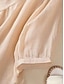 preiswerte Hemden-Damen Hemd Bluse Baumwoll-Leinen-Hemden Einfarbig Basic Lässig Dreiviertelarm Rundhalsausschnitt Normale Oberteile Täglich Bestickt Weiß Rosa Blau Khaki Sommer Frühling