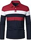 preiswerte Klassisches Poloshirt für Herren-Herren Farbblock Rugby-Poloshirts Langarm Polo-Shirts Revers 3D-Druck Modern Bequem Arbeit Lässig Sport Ferien Patchwork Knöpfe Frühling &amp; Herbst Gelb Rote Marineblau