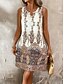 preiswerte Ausgefallene Kleider-Damen Minikleid Casual kleid Boho Chic Kleider Tank-Top Kleid Boho-Kleid Böhmen Brautkleider schlicht Boho Urlaub Täglich Strand Lockere Passform Blumen Ärmellos Rundhalsausschnitt Rote Beige Sommer