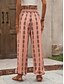 preiswerte weites Bein und hohe Taille-Damen Chinesisch Chino Pumphose Modisch Strassenmode In voller Länge Hoher Taillenbund Geometrisch Elastischer Bund Print Bequem Weich Komfortabel Mikro-elastisch Outdoor Strasse Blau Orange Sommer