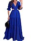 economico Abiti da festa-Per donna Vestito maxi Vestito da festa Abito linea A Elegante Moda Informale Manica svasata Feste Appuntamento Standard Liscio Manica lunga A V Rosso Blu Primavera Autunno Inverno