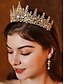 preiswerte Haarschmuck für Damen-funkelndes Diamant-Tiara-Kronen- und Halsketten-Set – vergoldeter Brautschmuck mit Ohrringen, perfekt für Hochzeiten, Festzüge und besondere Anlässe