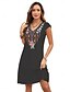 baratos Vestidos Estilo Boho-Dia dos Namorados Mulheres Normal Minivestido Vestidos Boho Chic Vestido A Line Vestido Boho Boêmia à moda Clássico Concha Ombro frio Férias Festa Diário Forma Assenta Geométrica Tecido Sem Manga