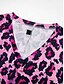 levne Šaty umění a designu-Dámské maxi šaty sundress shift šaty letní šaty streetwear sexy spadlý rukáv dovolená párty prázdniny regular fit leopardí krátký rukáv V výstřih růžové modré khaki léto jaro