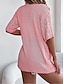 billiga Blusar &amp;amp; skjortor-Dam Kofta Kabelstickad tröja Streetwear Dagligen Stylish Ren färg Kabel Virkad Öppen front Nät Ihålig Stickat Drop Shoulder Kort ärm Långa toppar Sticka Hem Fest Dagligen Vit Rodnande Rosa Sommar Vår